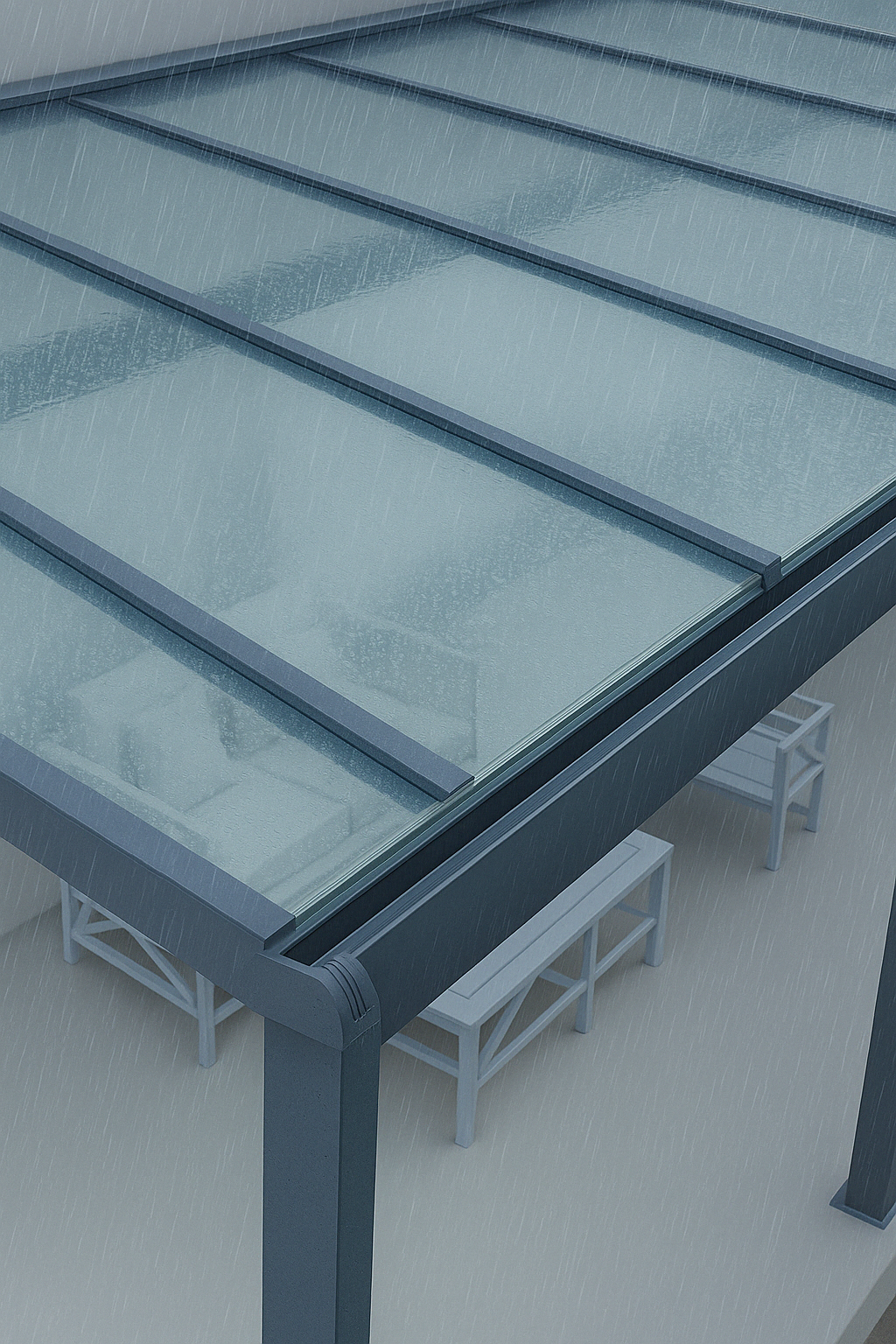 jgheab integrat pentru sistem de acoperis din sticla wintergarden