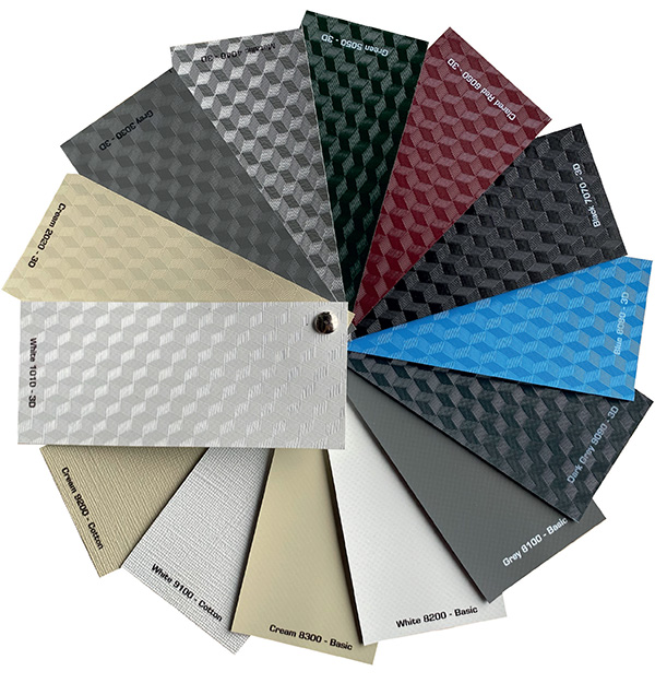 Paletar culori pentru Membrana PVC cu insertie carbon pentru Pergola retractabila